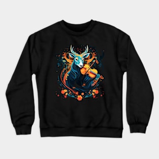 Antelope Playing Violin Crewneck Sweatshirt